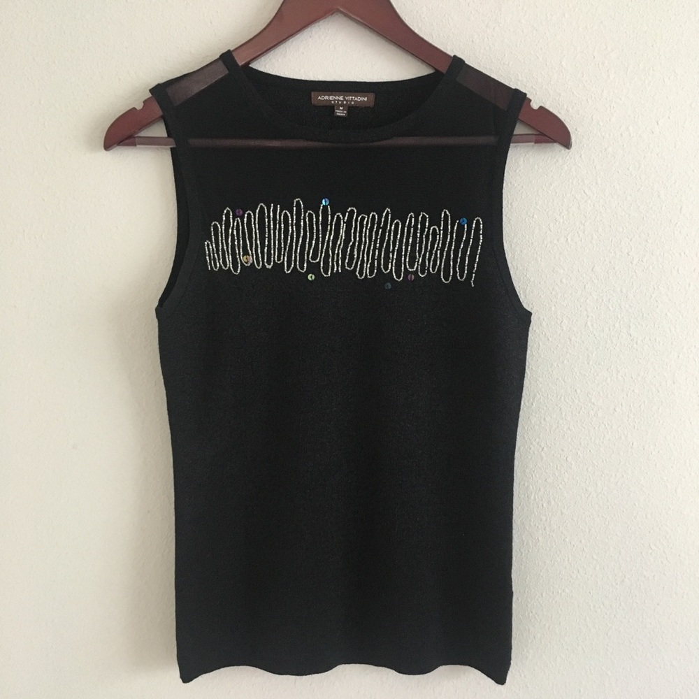 FINAL Adrienne vittadini studio black silver tank